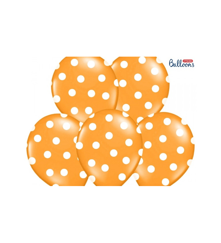 Latexový balónek - oranžový s puntíky
