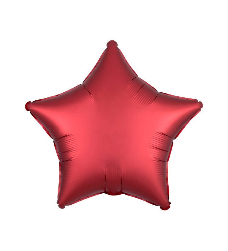Červený fóliový balónek ve tvaru hvězdy