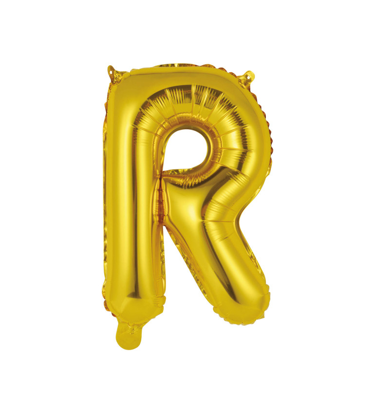 Zlaté písmeno R - fóliový balón