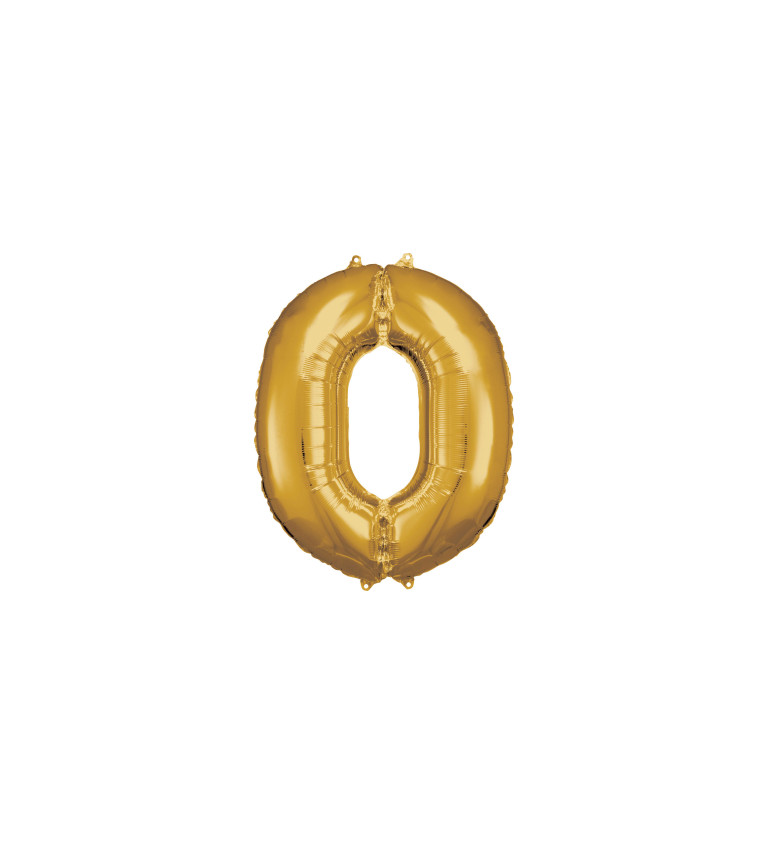 Fóliový balónek 0 zlatý