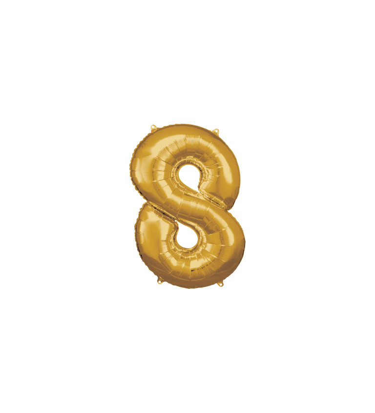 Velký zlatý foliový balónek "8"