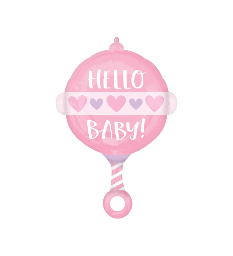 Hello baby - růžový balón