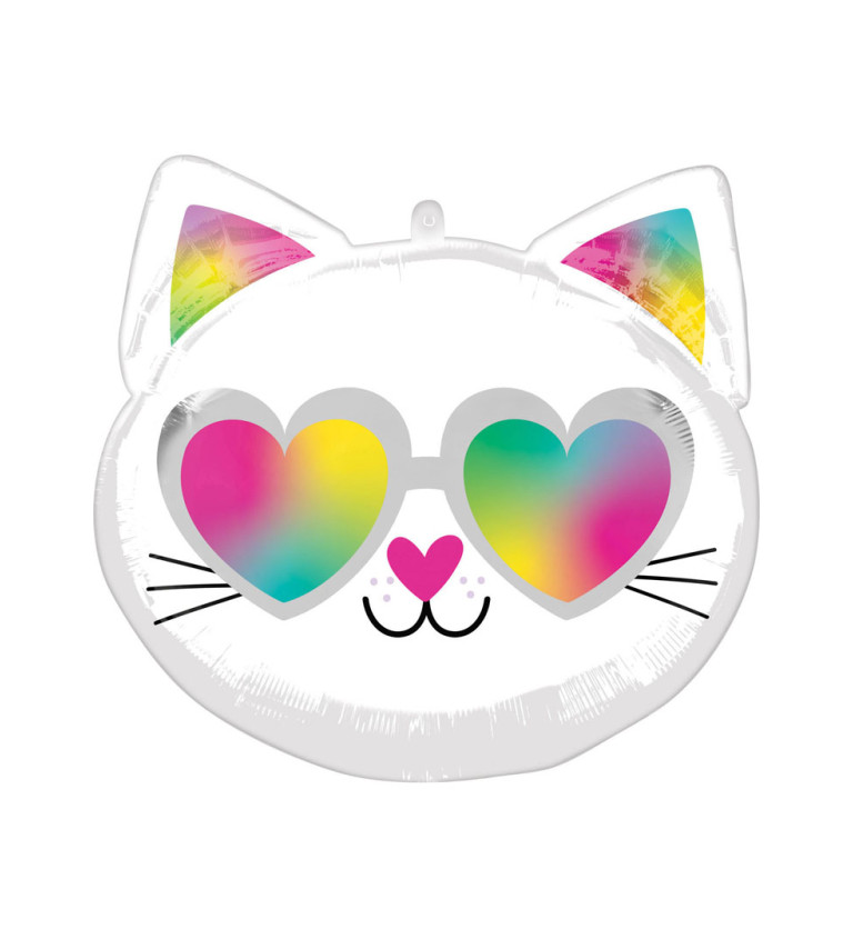 Kočička hearts - fóliový balón