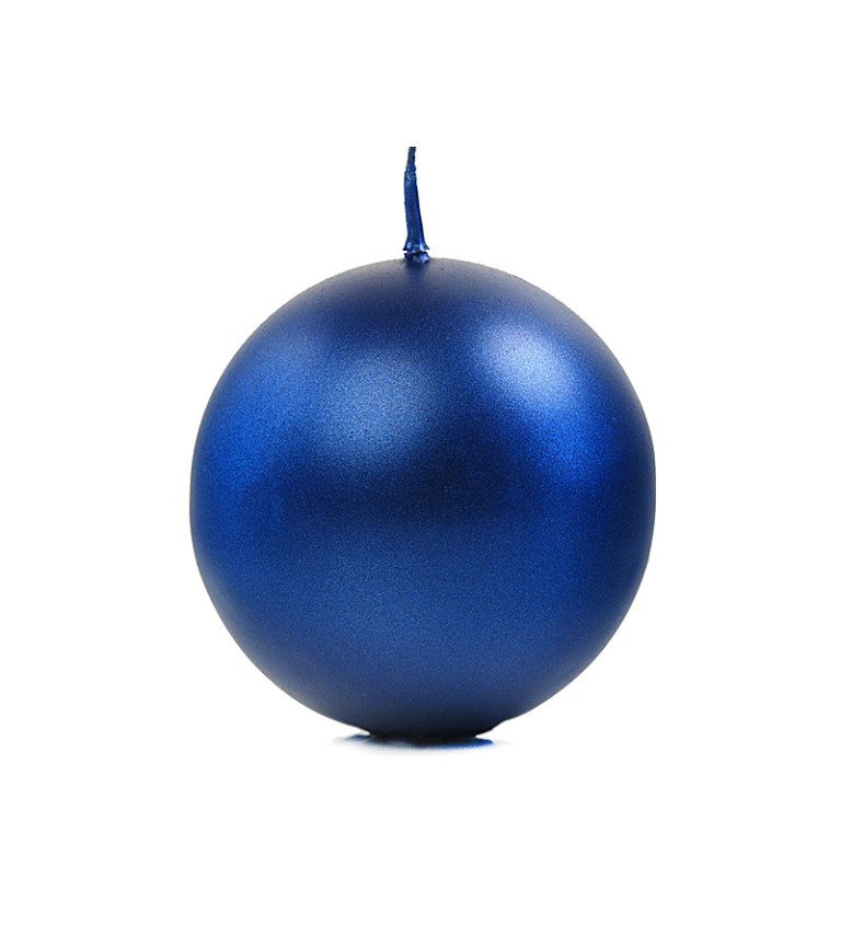 Metalická svíčka 8 cm - tmavě modrá 6 ks