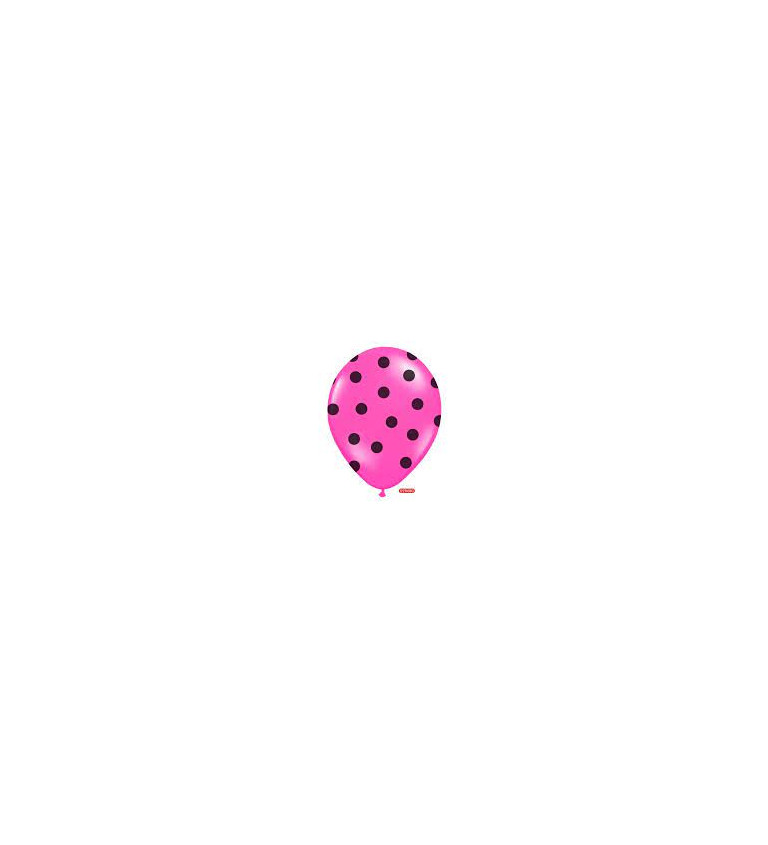 Latexové růžové balónky s puntíky