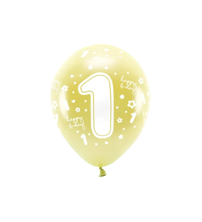 Latexové balónky zlaté 1. narozeniny