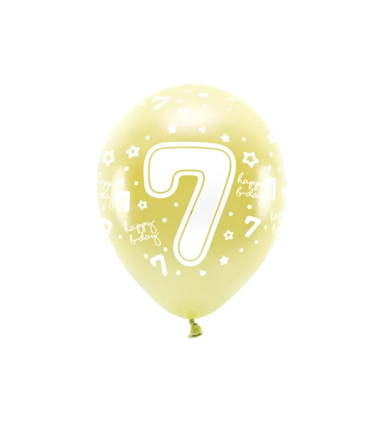 Latexové zlaté balónky 7th b-day