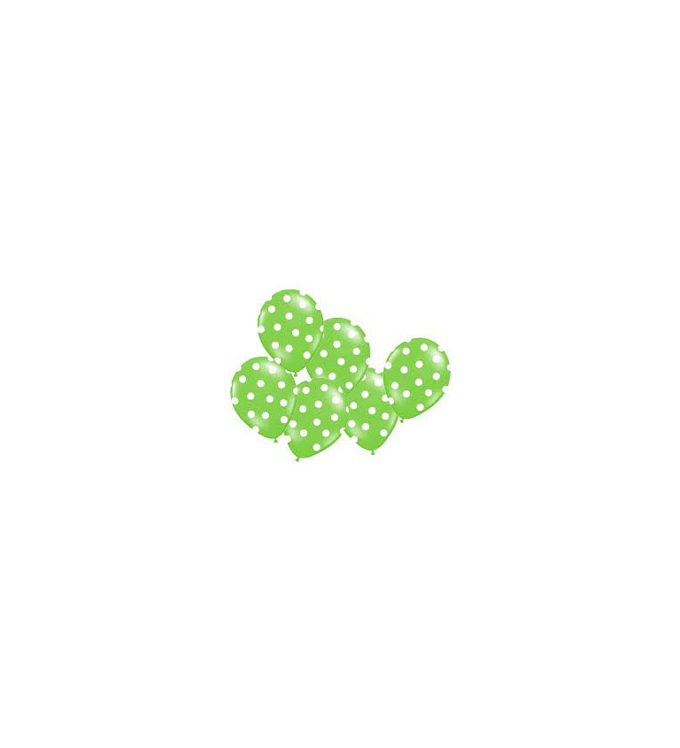 Latexové zelené balónky s puntíky