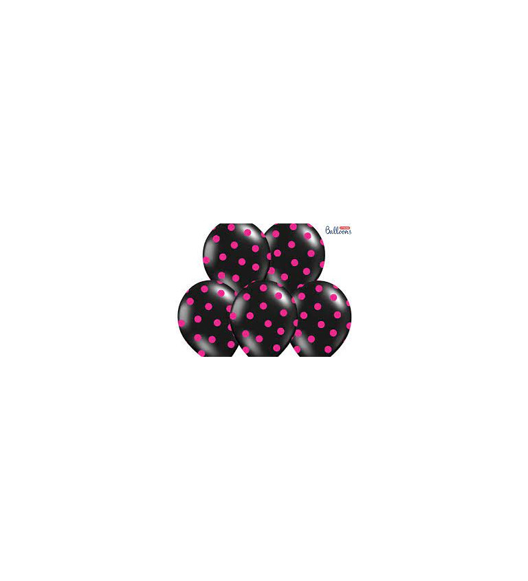 Balónky s puntíky - černé