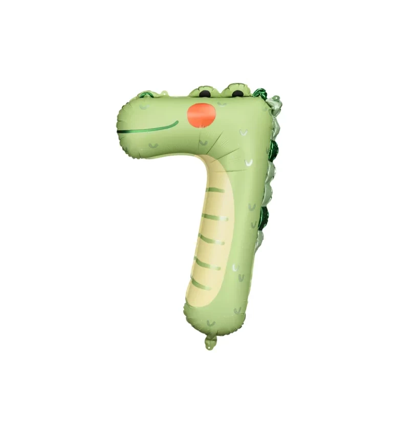 Foliový balónek číslo 7 - krokodýl
