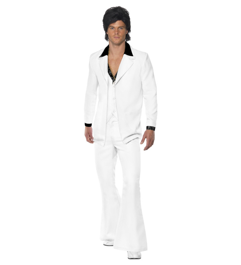 Kostým pro pány 70. léta - bíločerný oblek