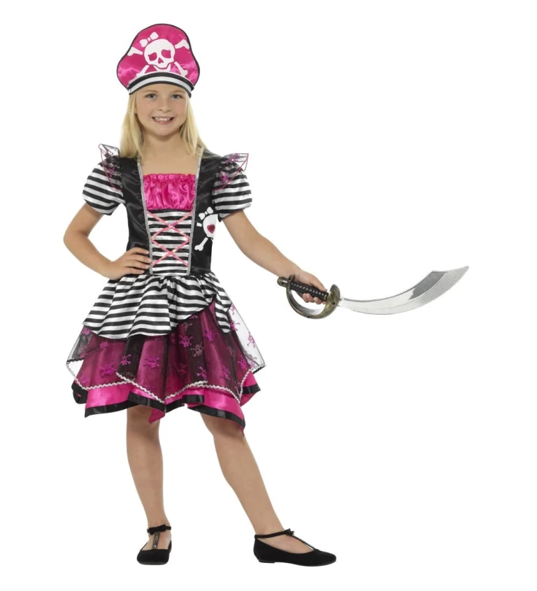 Dětský kostým pirátky - růžový