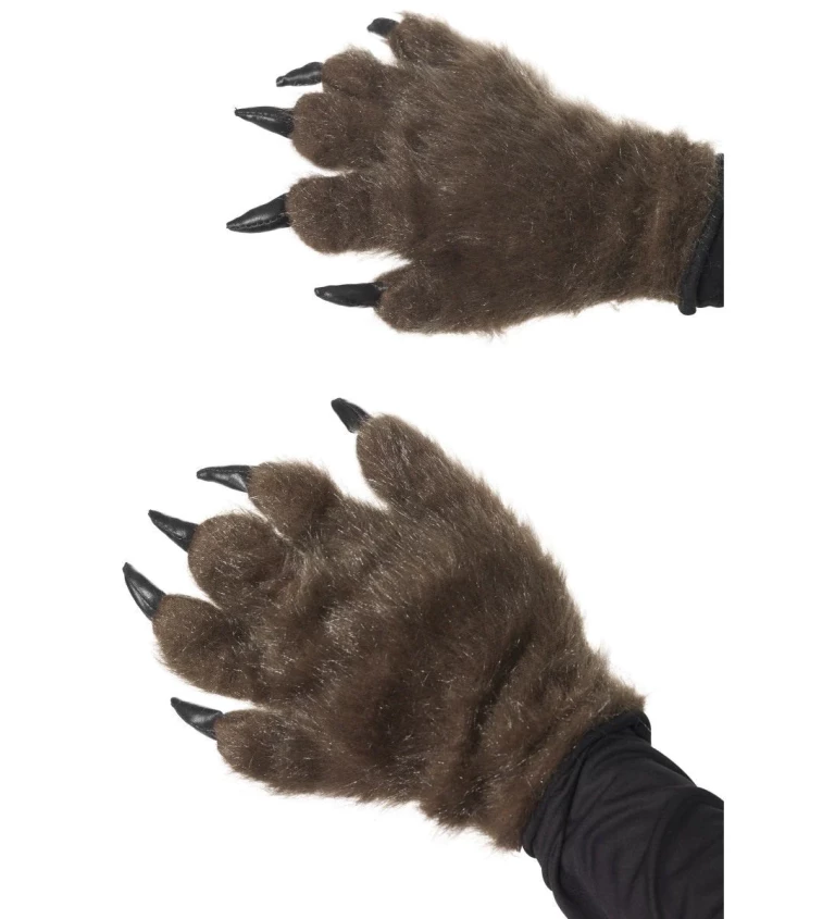 Halloween rukavice Vlkodlak - hnědé provedení