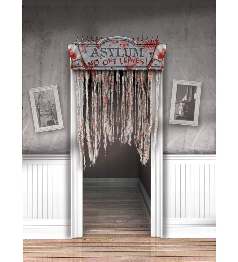 Asylum - Děsivá záclona na vstupní dveře