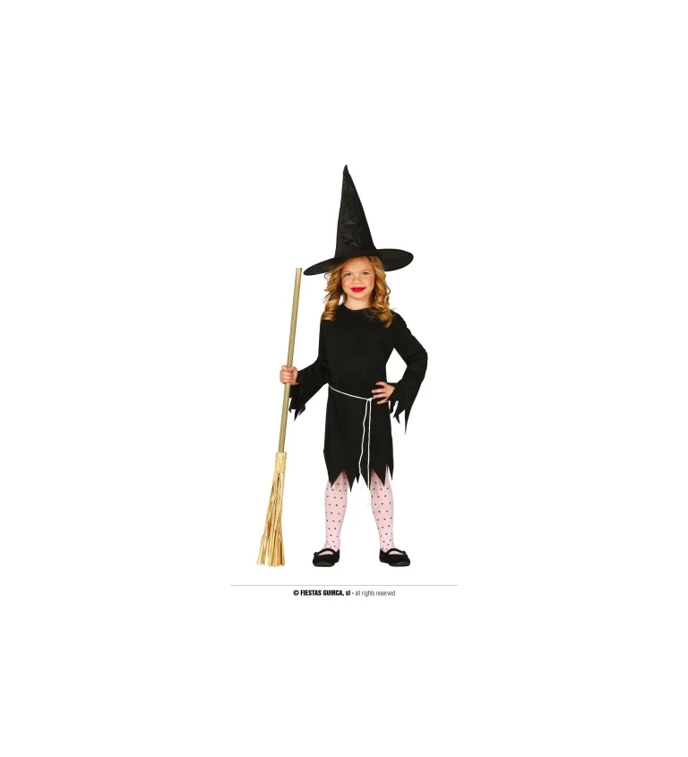 Černá čarodějka dívčí kostým