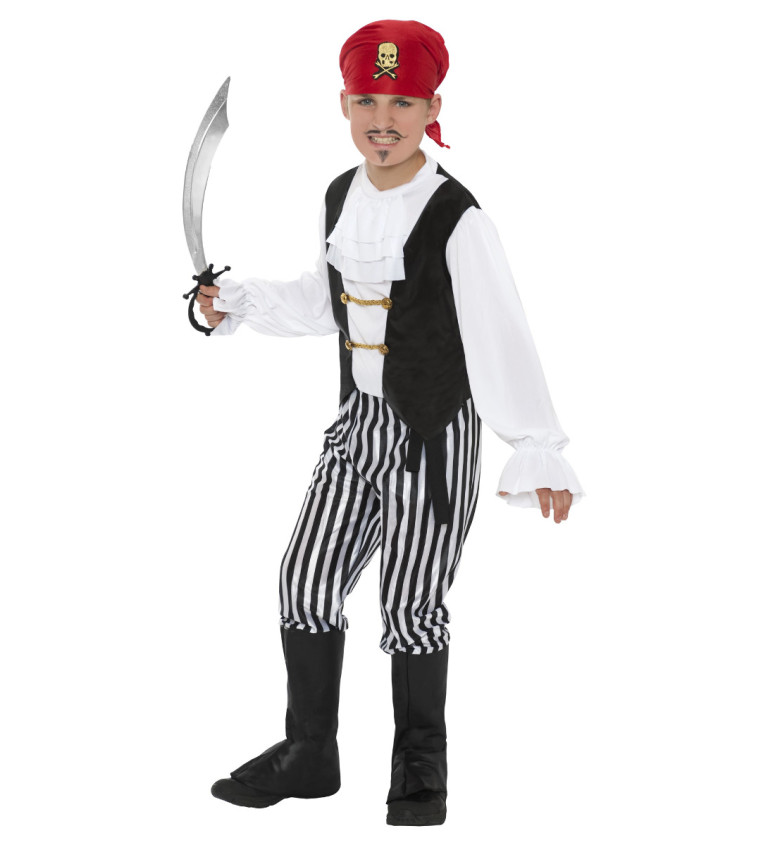 Dětský kostým pro chlapce - Pirát červeno-bílý