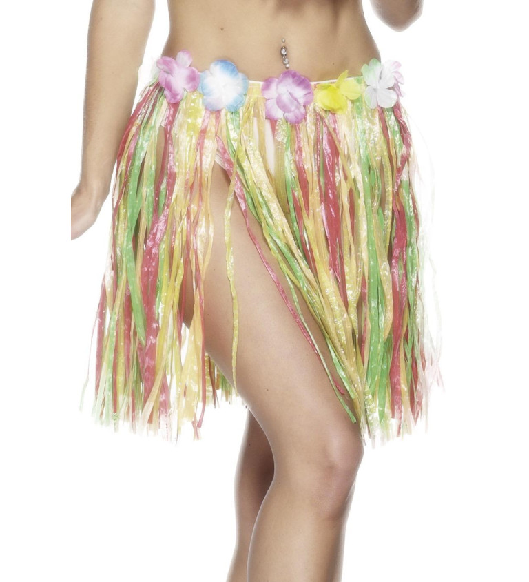Barevná havajská sukýnka - květinový pásek