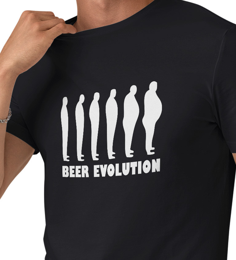 Pánské triko černé - Beer evolution