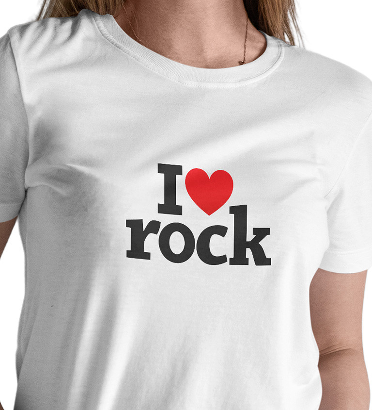 Dámské triko bílé I love rock