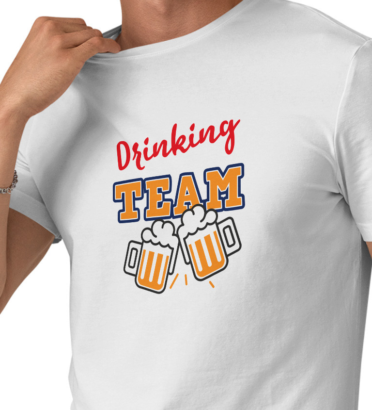 Pánské tričko bílé Drinking team