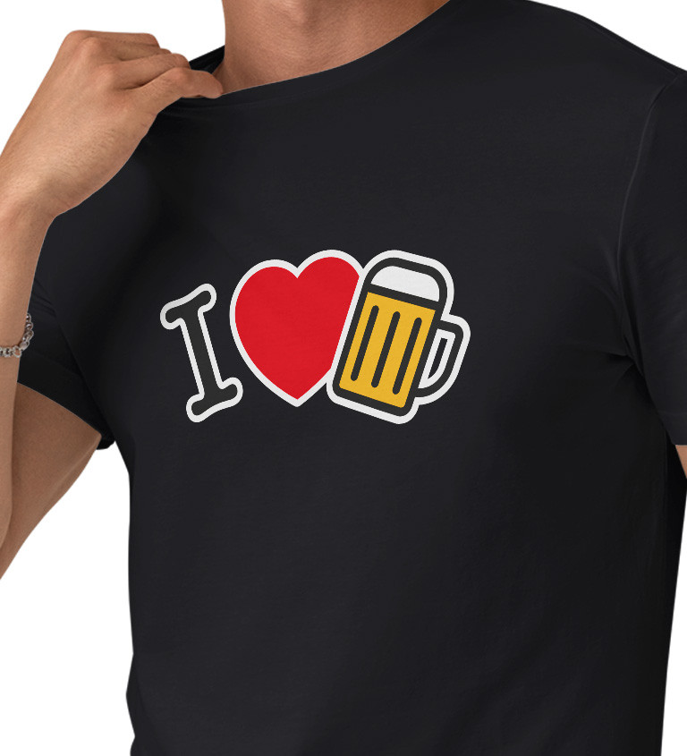 Pánské triko černé I love beer