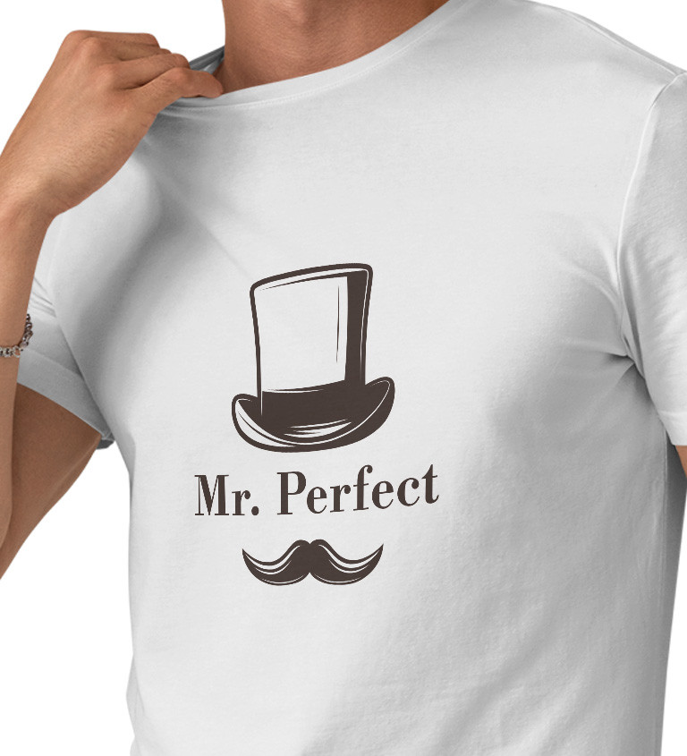 Pánské tričko bílé Mr. Perfect