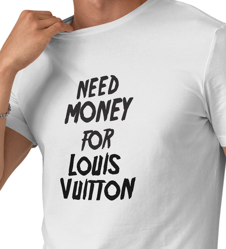 Pánské tričko bílé Need money for Vuitton