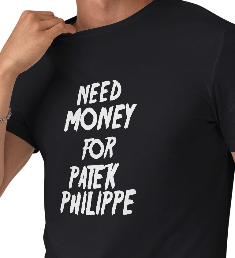 Pánské tričko černé Need money for Philippe