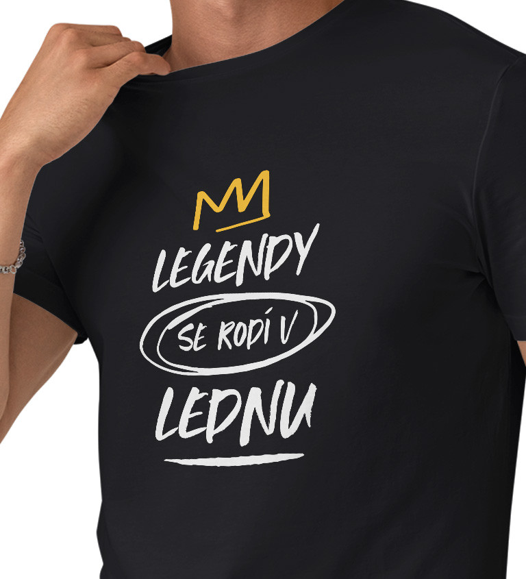 Pánské tričko černé Legendy se rodí v lednu