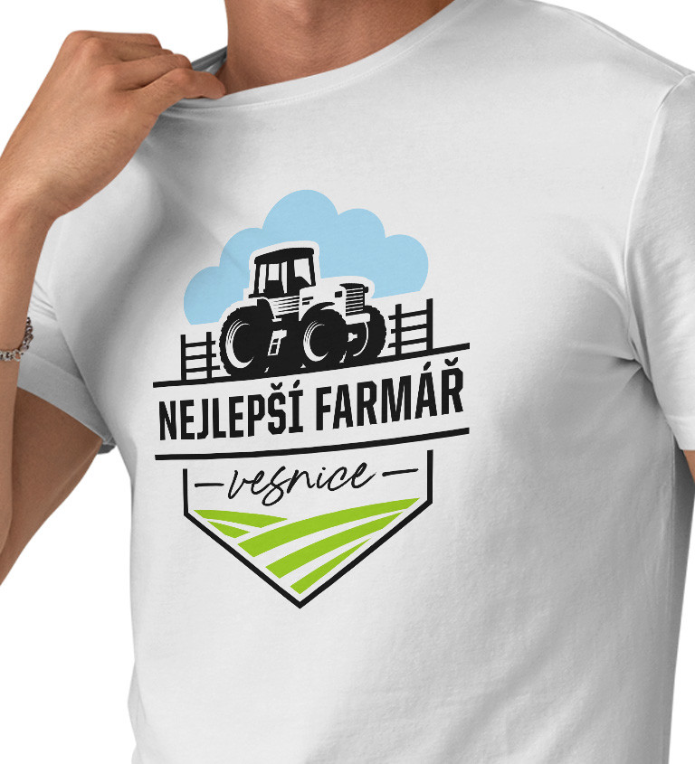 Pánské tričko bílé Nejlepší farmář