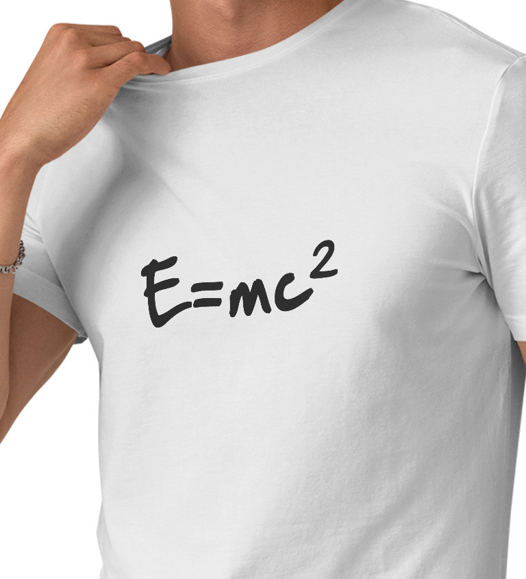 Pánské tričko bílé E = mc2
