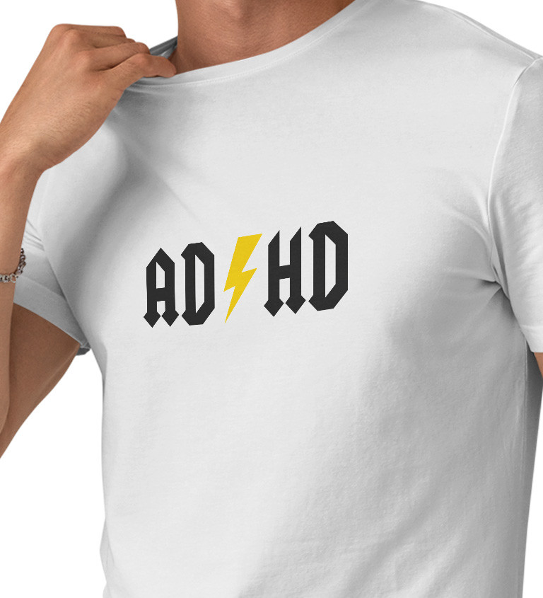 Pánské tričko bílé ADHD