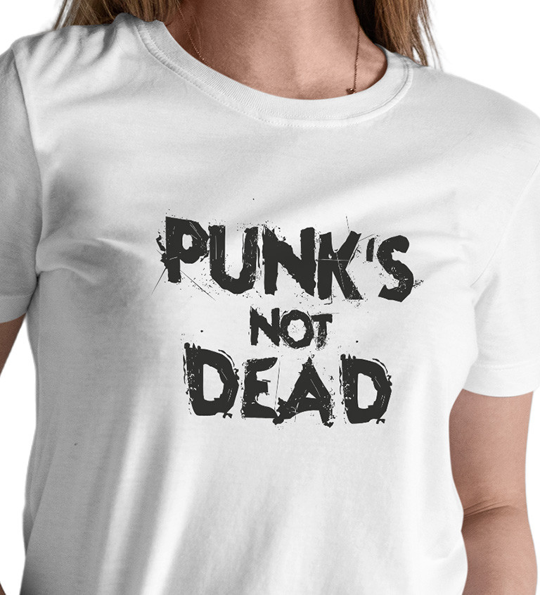 Dámské tričko bílé Punks not dead