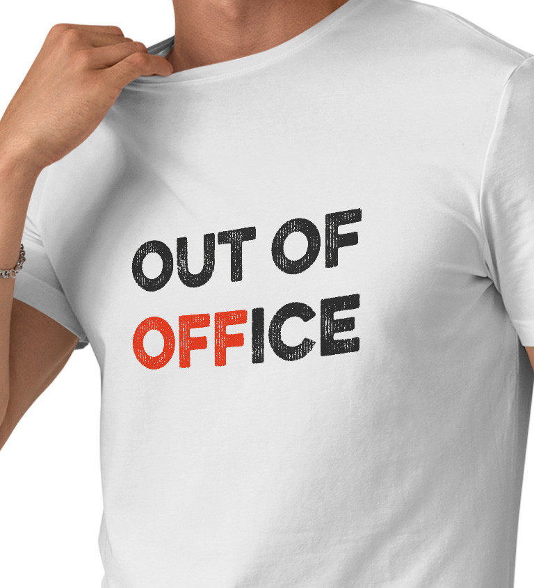 Pánské tričko bílé Out of office