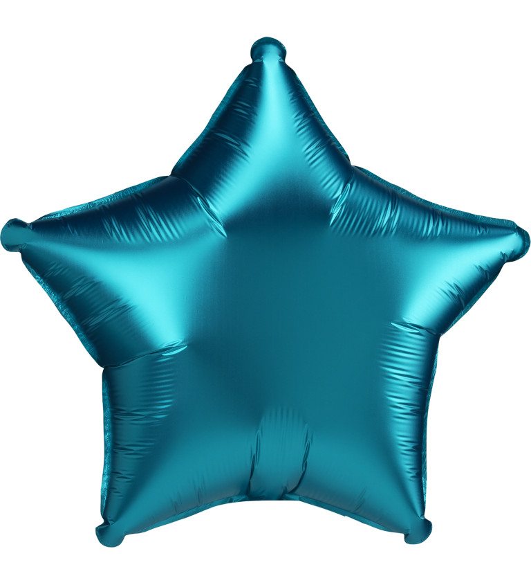 Balónek lesklý - modrá hvězda