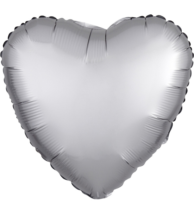 Balónek srdce stříbrné