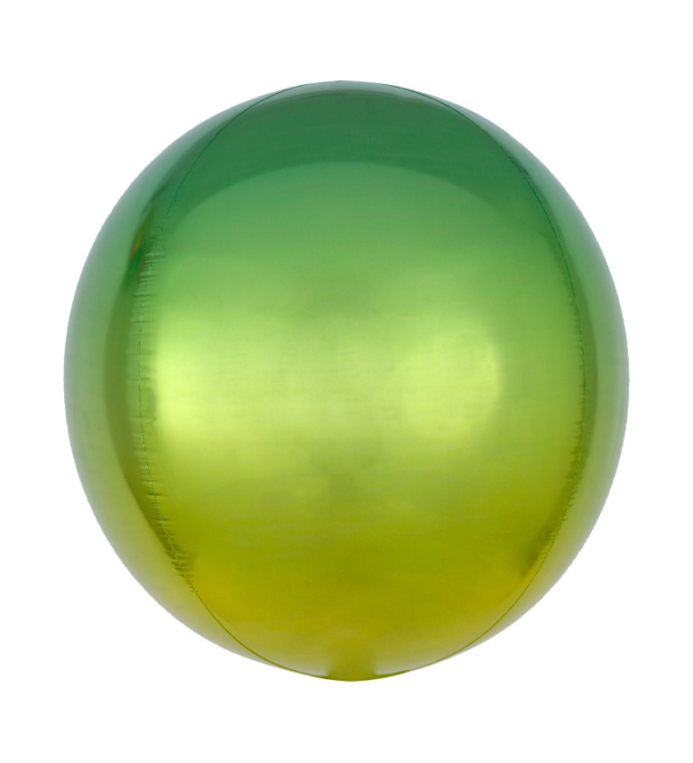 Fóliový ombré balónek zeleno-žlutý