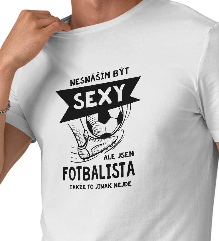 Pánské tričko bílé Sexy fotbalista