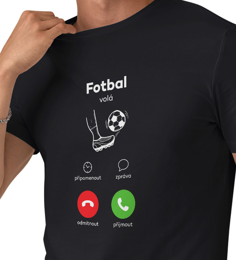 Pánské tričko černé Fotbal volá