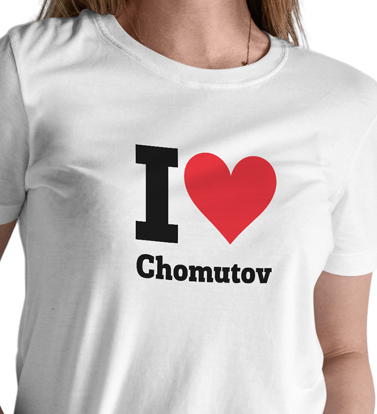 Dámské triko bílé I love Chomutov
