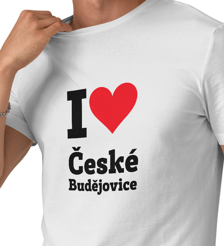 Pánské triko bílé I love České Budějovice