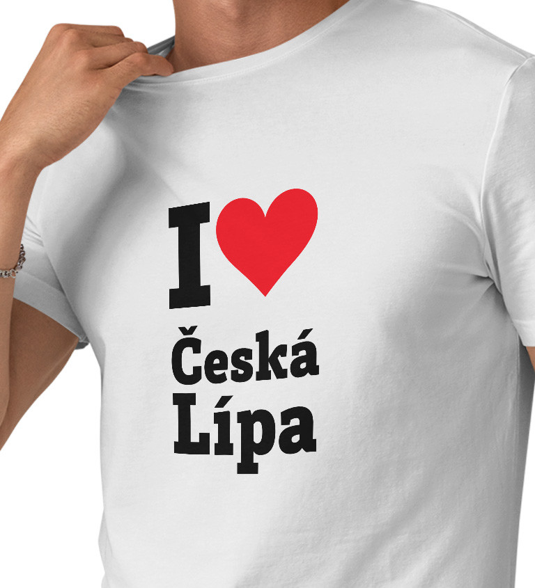 Pánské triko bílé I love Česká Lípa