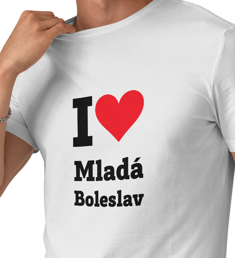 Pánské triko bílé I love Mladá Boleslav