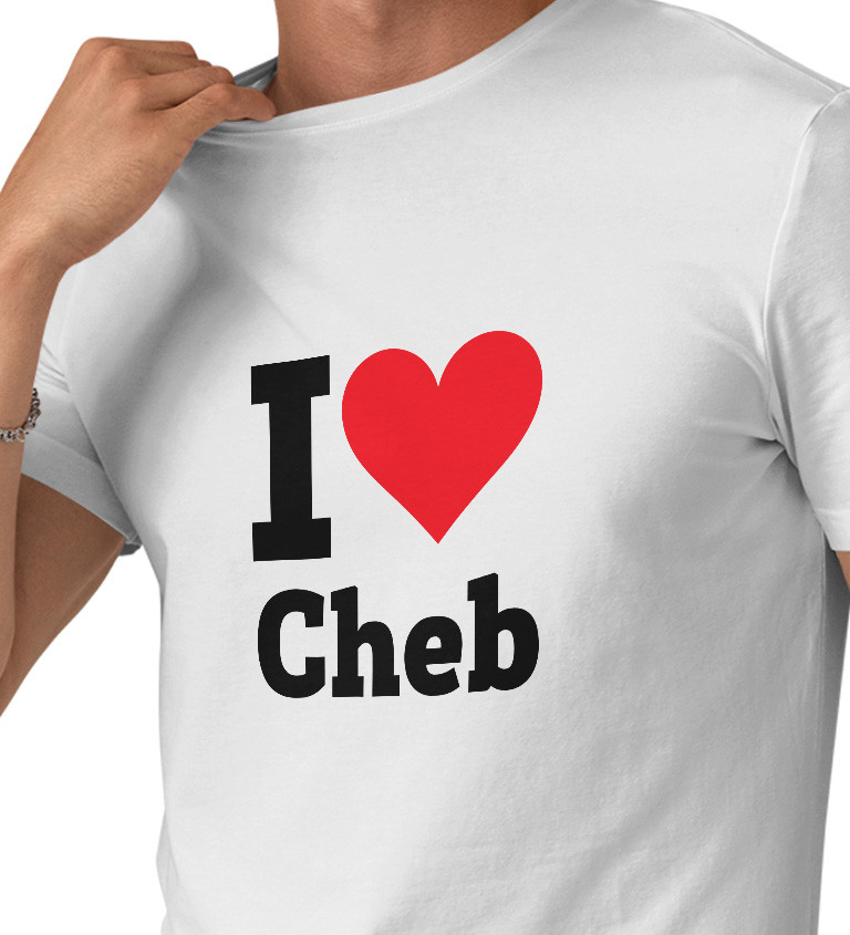 Pánské triko bílé I love Cheb