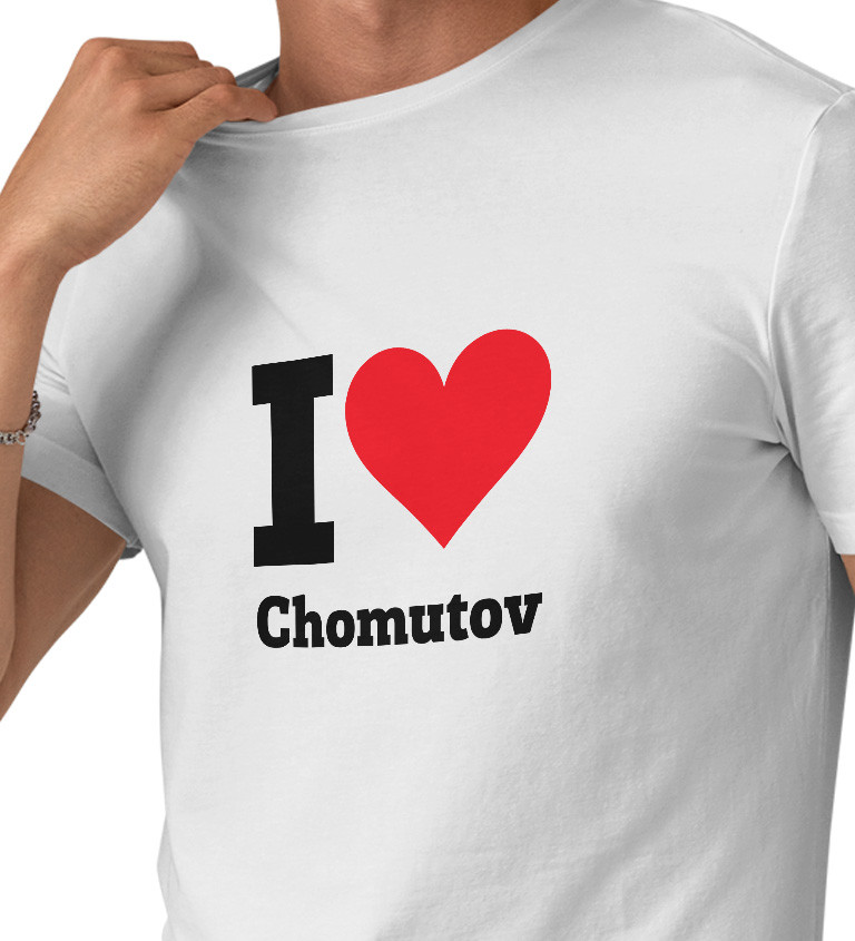 Pánské triko bílé I love Chomutov