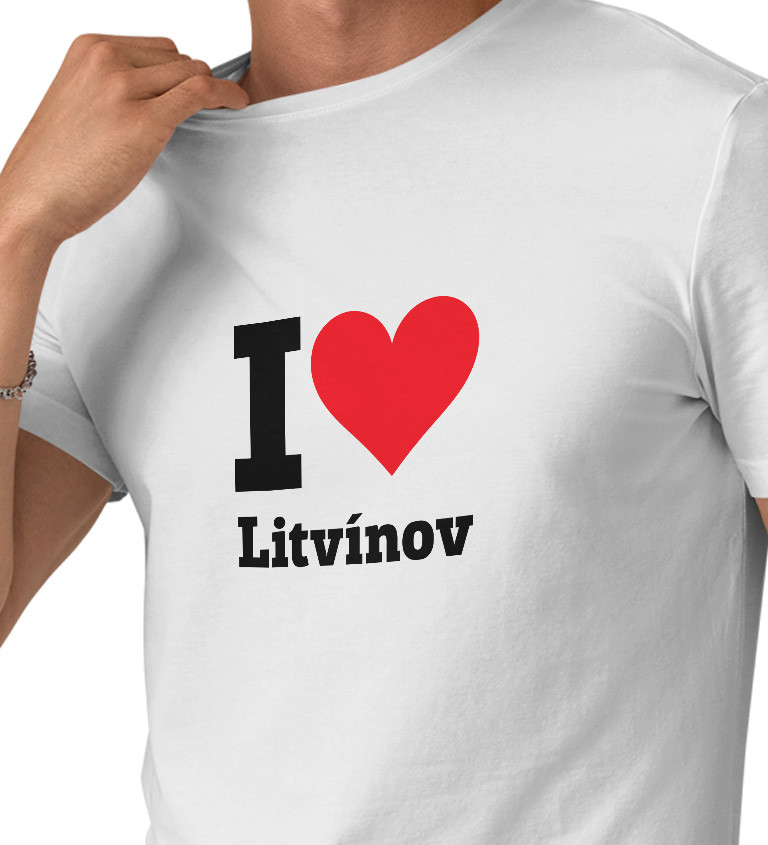 Pánské triko bílé I love Litvínov