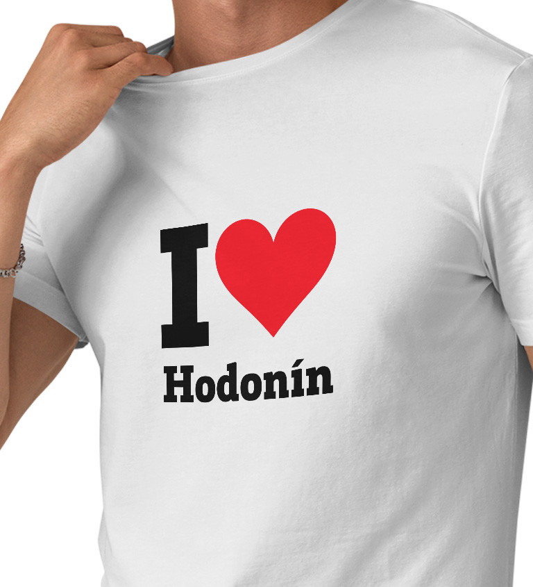 Pánské triko bílé I love Hodonín