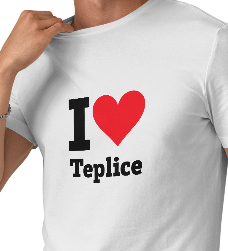 Pánské triko bílé I love Teplice