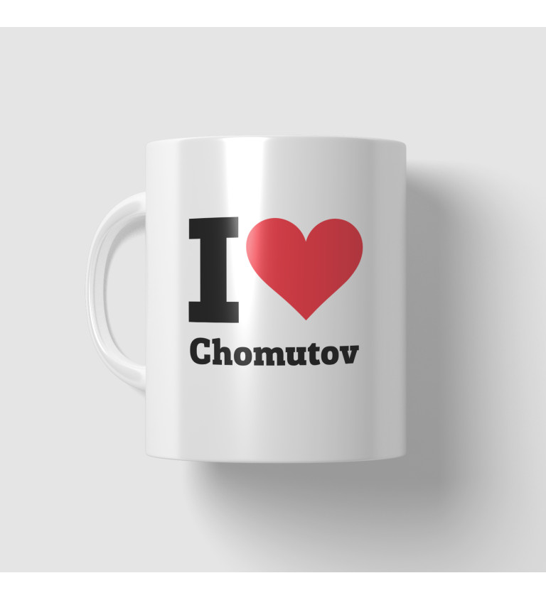 Hrnek s motivem I love Chomutov
