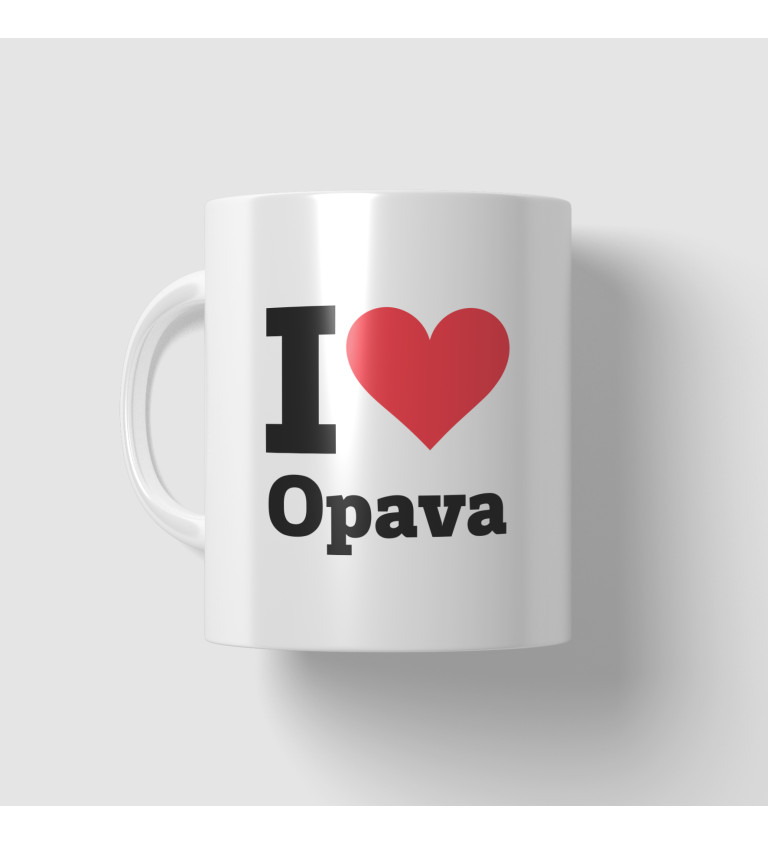 Hrnek s motivem I love Opava